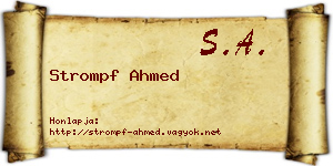 Strompf Ahmed névjegykártya